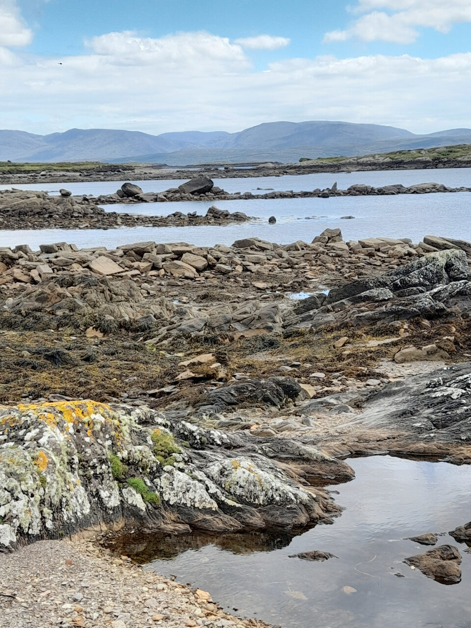 The view from Bunaneer beach south to the north side of Beara