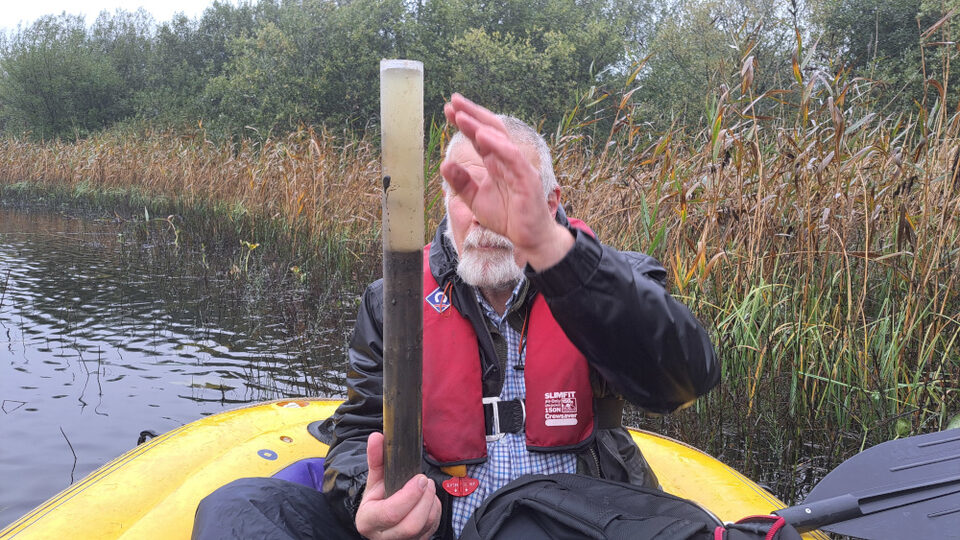 The core retrieved from the lake