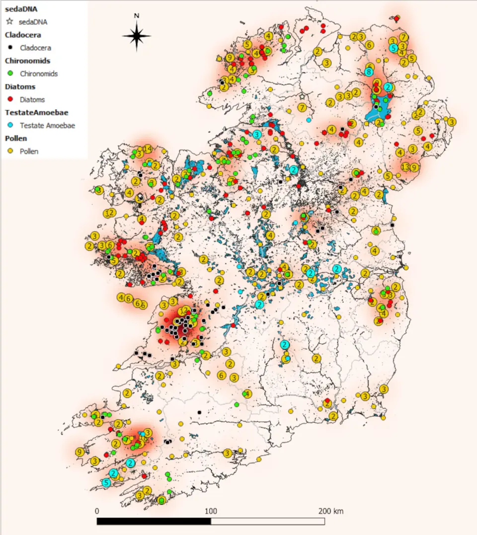 The occurrence of studies of Biological Proxies in Ireland