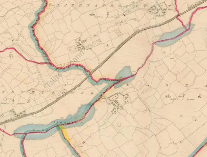 Ordnance Survey first edition map of Three Lakes.